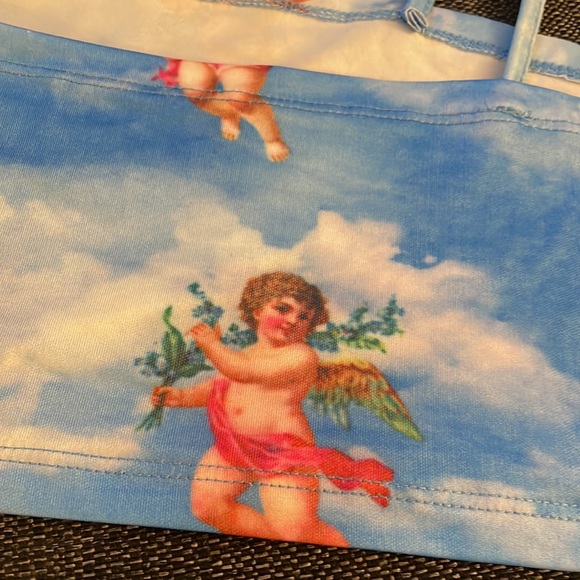 Zaful Angel Sky Print Crop Cami Top - Picture 6 of 7